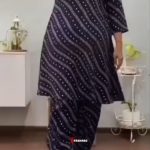 .Womens rayon printed designer kurti with paint set | ethnic kurti set