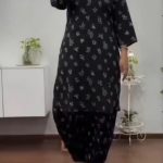 .Womens rayon printed designer kurti with paint set | ethnic kurti set